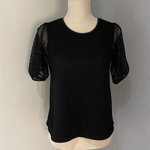 Lolla Rose fishnet blouse with puffy sleeves